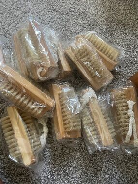 Natural bamboo nail and Cleaning Brush - Set of Multiple